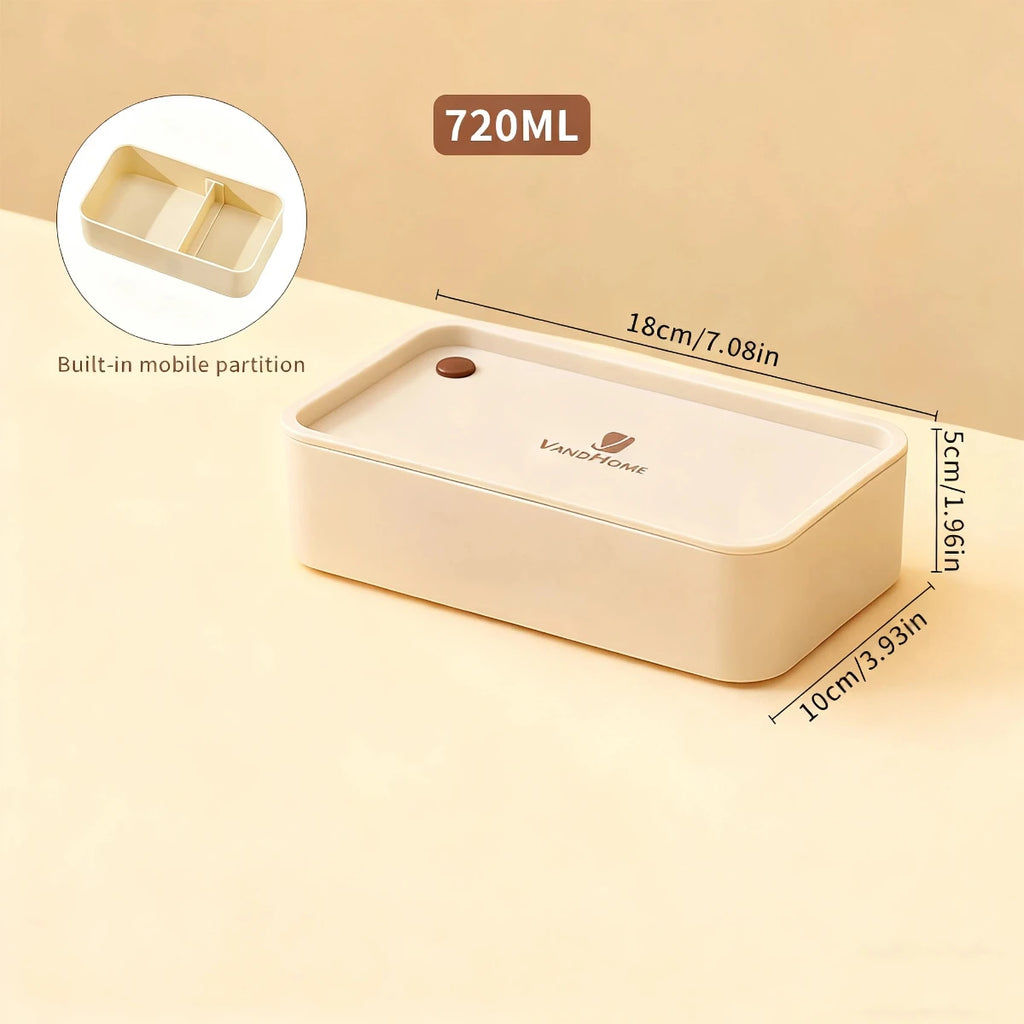 WORTHBUY Divided Bento Lunch Box — Leakproof, Microwave Safe, with Bag & Cutlery