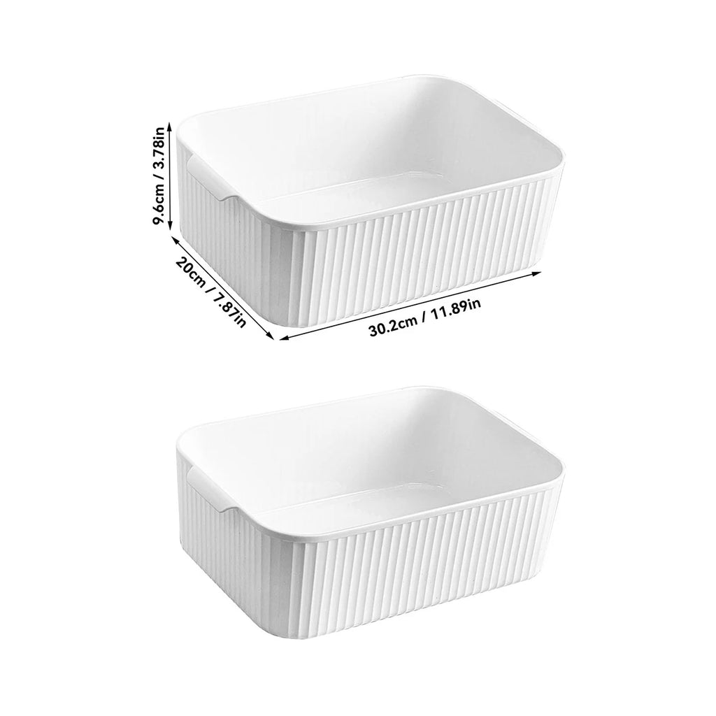 Stackable Plastic Storage Box with Handle — Kitchen, Bathroom & Desktop