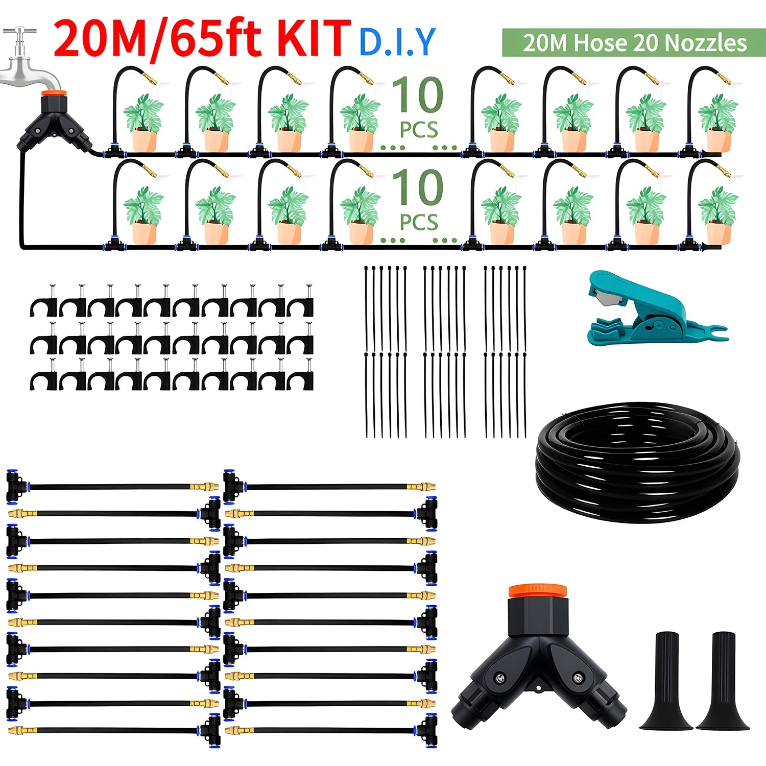 DIY Free-Bending Universal Spray Kit – Flexible Misting & Irrigation System for Greenhouse & Garden