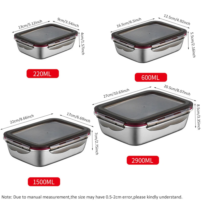 Stainless Steel Bento Lunch Box — Leakproof, Fridge & Microwave Safe