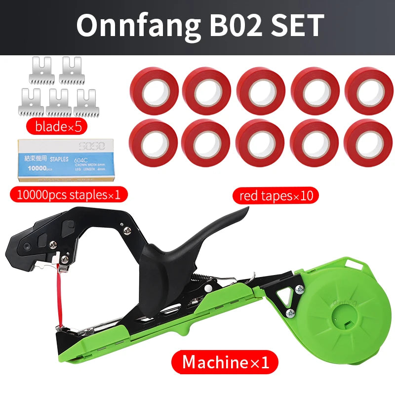 Onnfang Garden Hand Tying Machine – Lightweight Plant Tape Tool for Vegetables, Grapes & Tomatoes