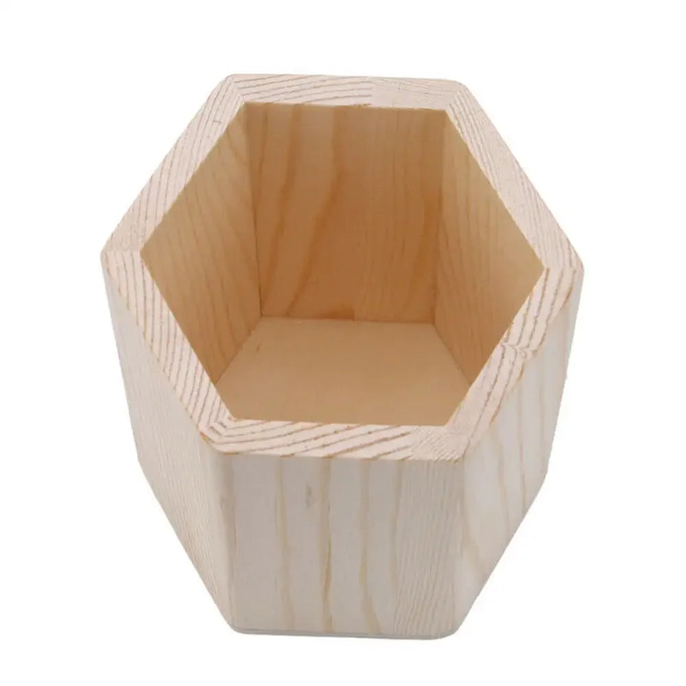 Wooden Pen & Stationery Holder — Square, Round or Hexagonal