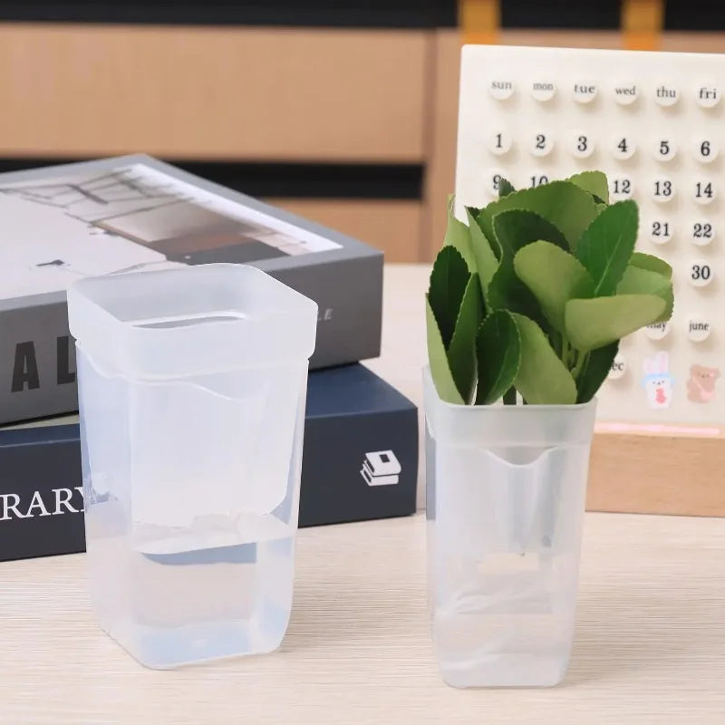 Transparent Self-Watering Plant Pot – PP Seedling & Propagation Container with Drainage (1/2/5 Pack)