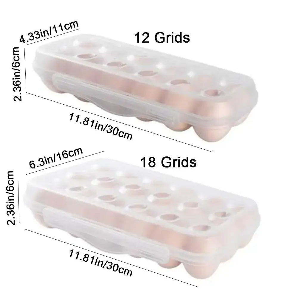 Snap-On Egg Storage Box with Lid — Stackable, for Fridge & Outdoor