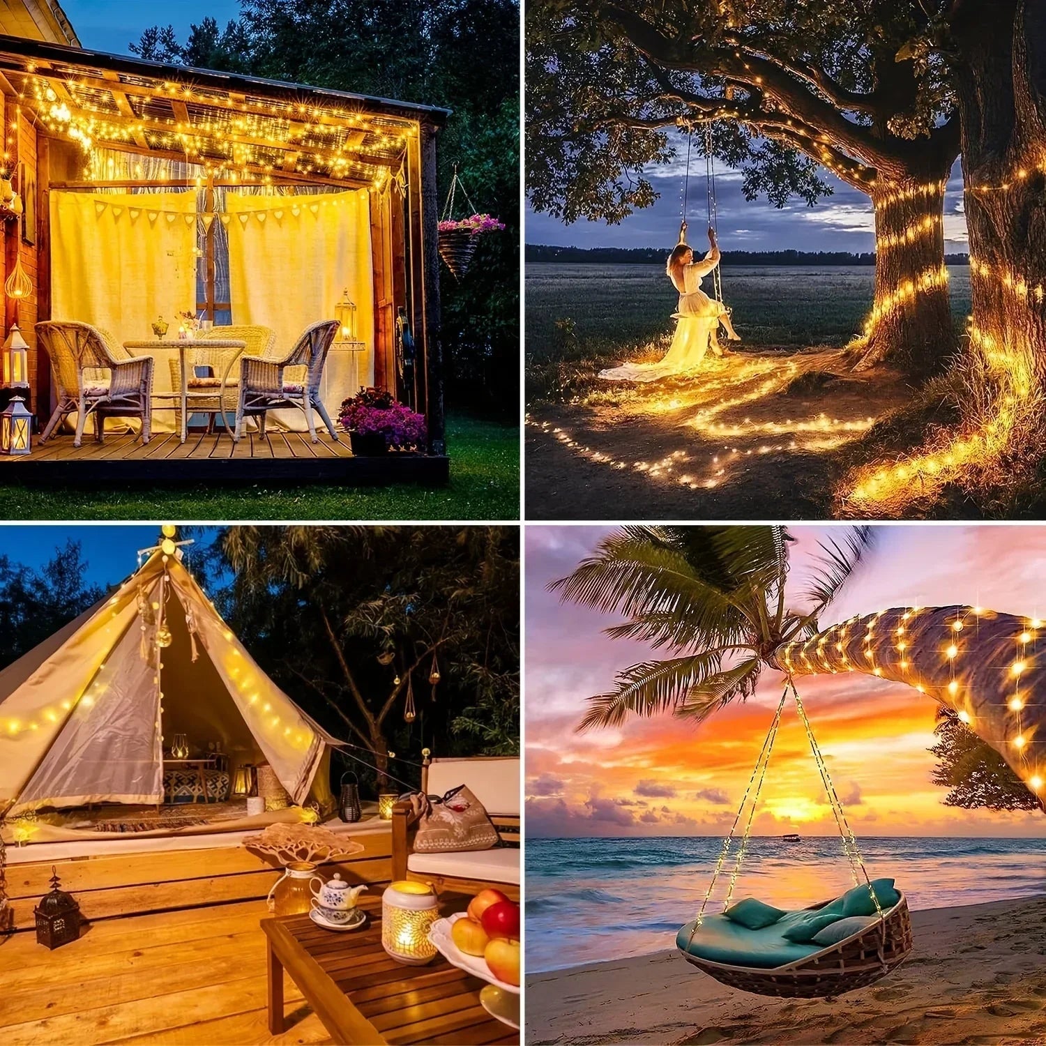 Solar Copper Wire Fairy Lights — 8 Modes, Waterproof, Indoor & Outdoor