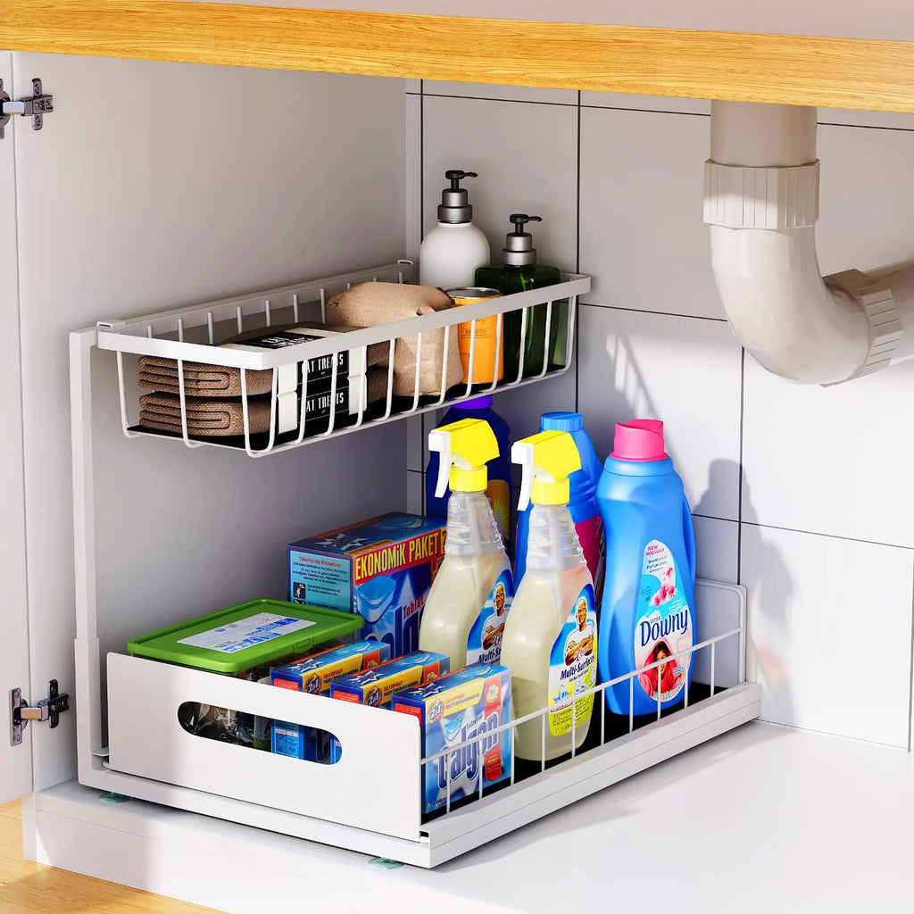 2-Tier Pull-Out Under Sink Cabinet Organizer