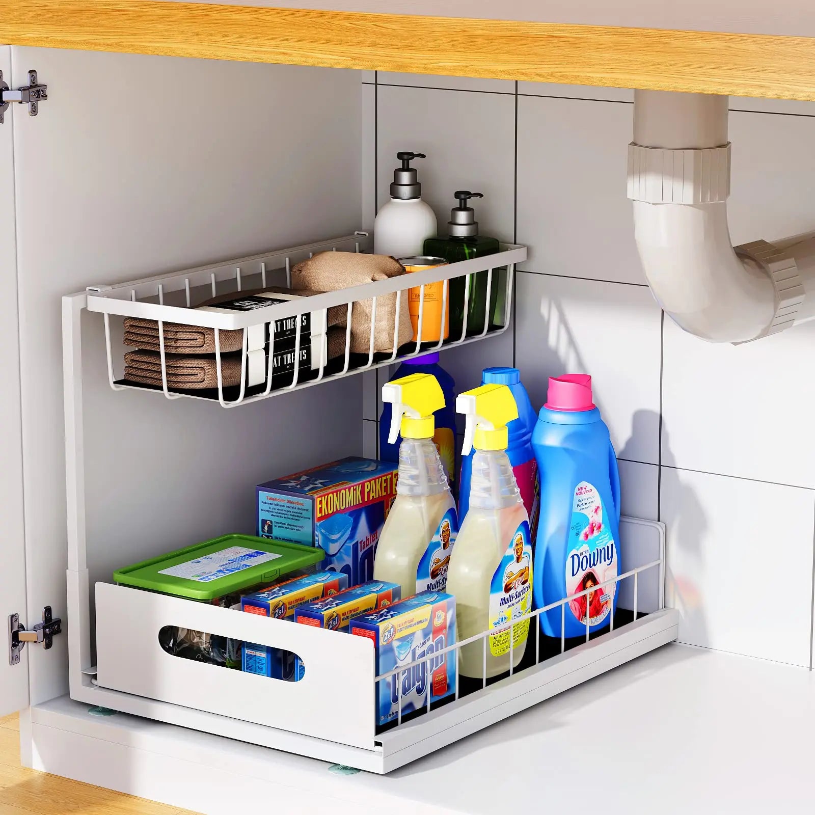 2-Tier Pull-Out Under Sink Cabinet Organizer