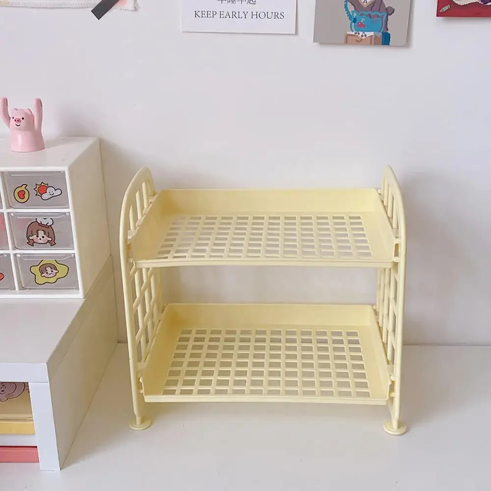 Multi-Functional Plastic Desktop Storage Rack — 21 × 19.8 × 13.7 cm