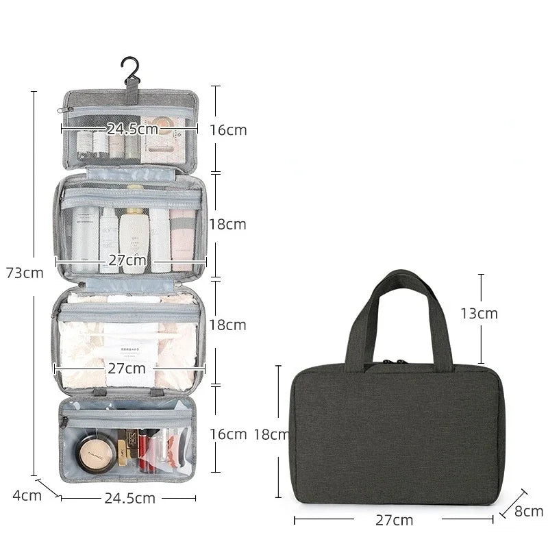Waterproof Folding Toiletry Bag — Dry-Wet Separation, Large Capacity