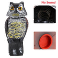 Realistic Owl Decoy Scarecrow — Rotating Head & Sound, Garden Bird Repellent