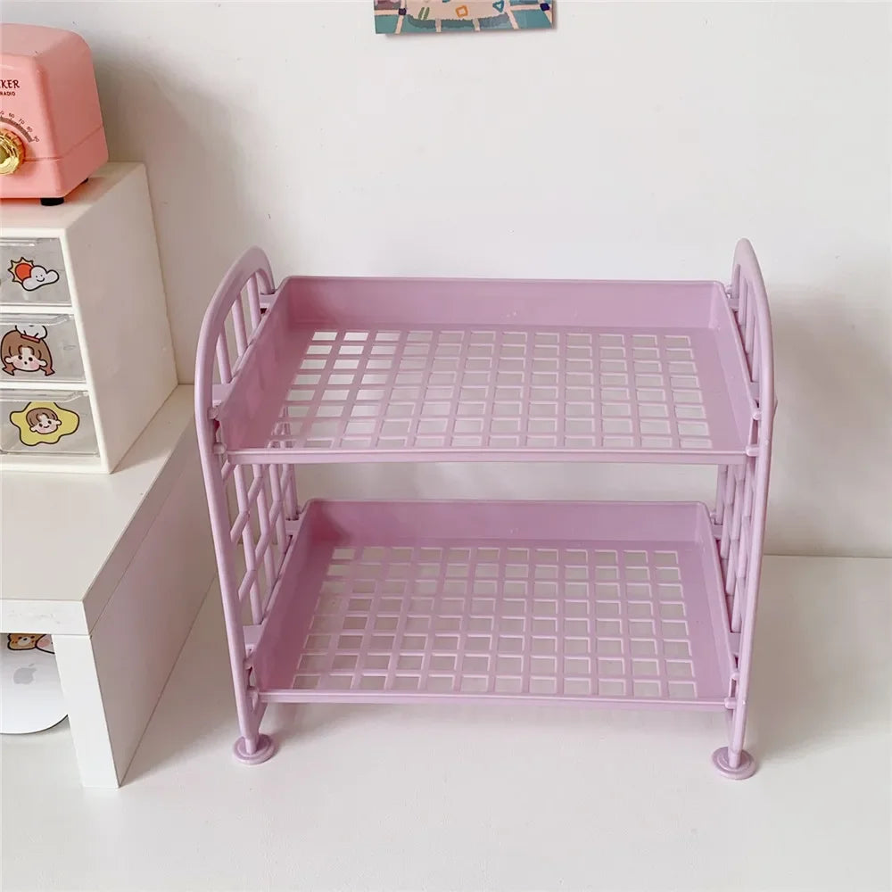 Multi-Functional Plastic Desktop Storage Rack — 21 × 19.8 × 13.7 cm