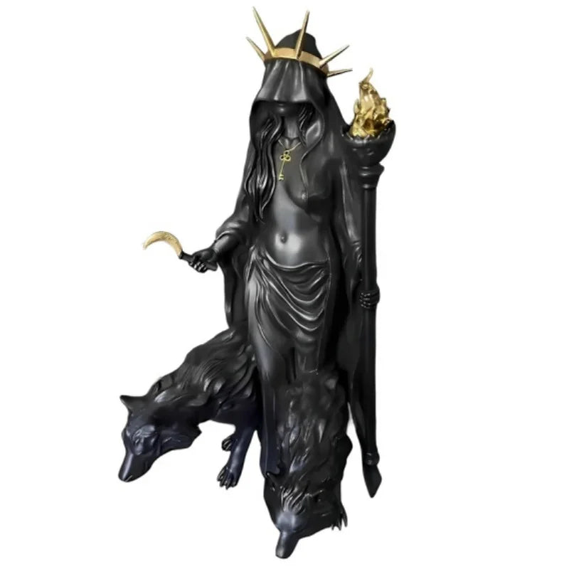 Dark Goddess Hecate Resin Figurine — Fantasy Collectible Ornament