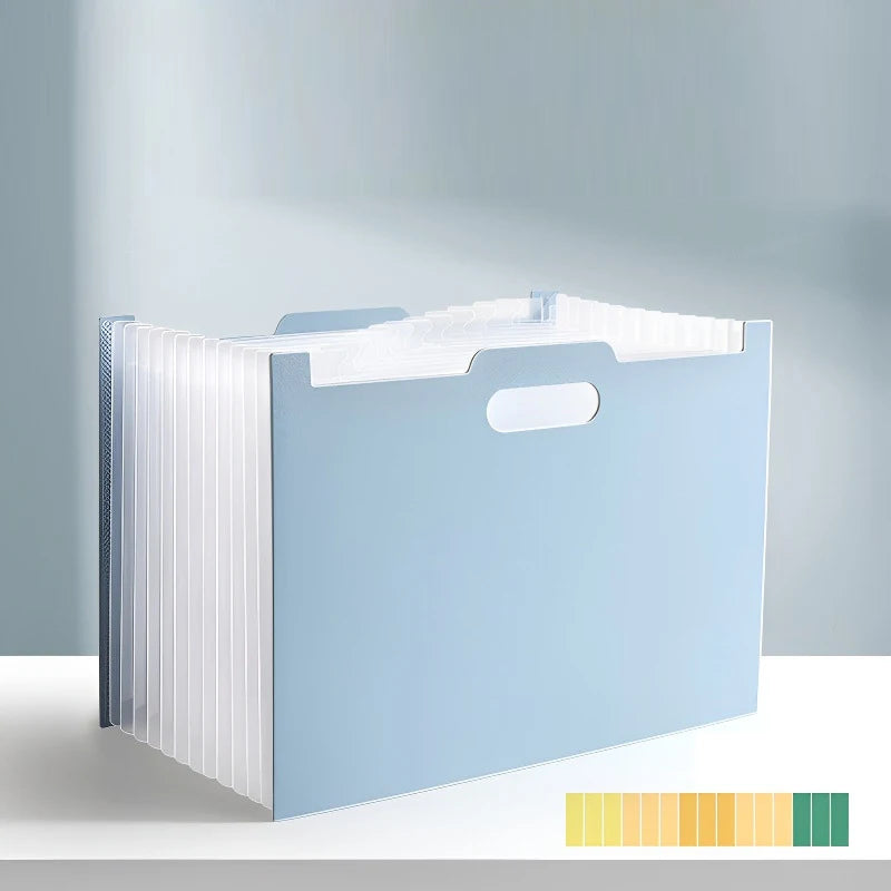 13-Pocket Accordion File Organizer — A4 Expanding Folder with Label Pockets