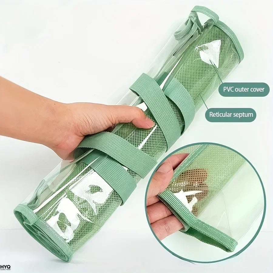 Transparent PVC Expandable File Storage Bag — Waterproof Handheld Folder