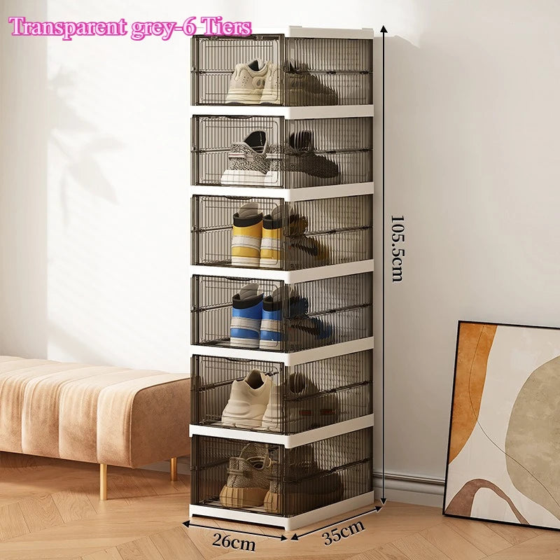 Stackable Dustproof Shoe Cabinet with Doors