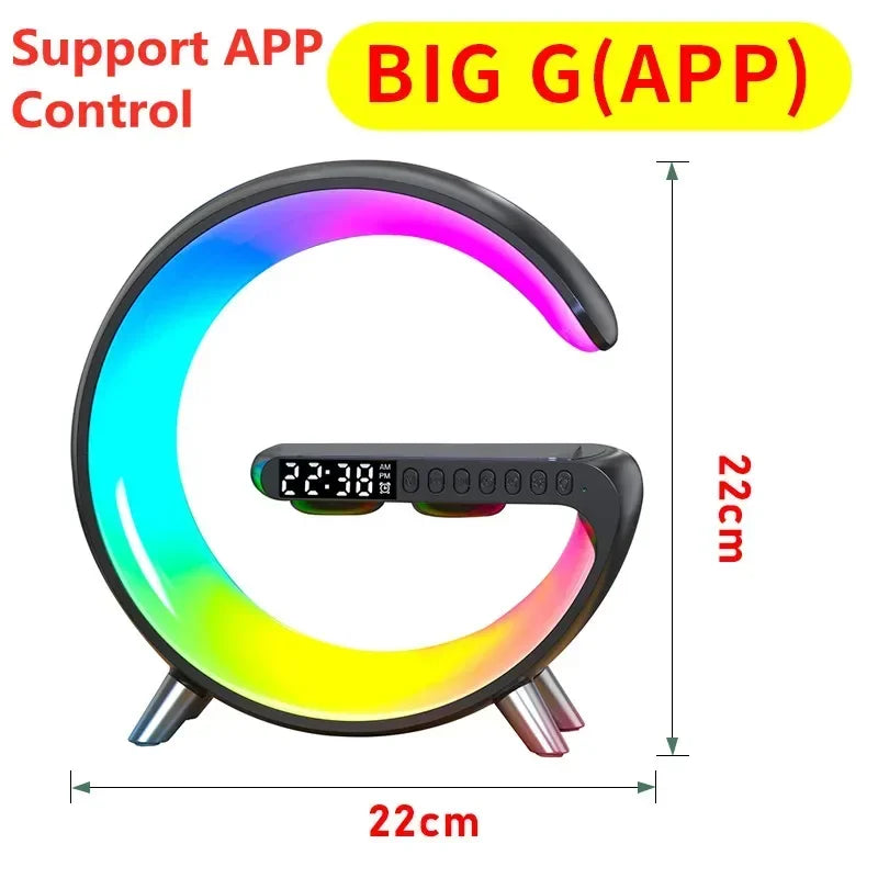 Smart Wake-Up Light — Wireless Charger, Bluetooth Speaker & RGB Atmosphere