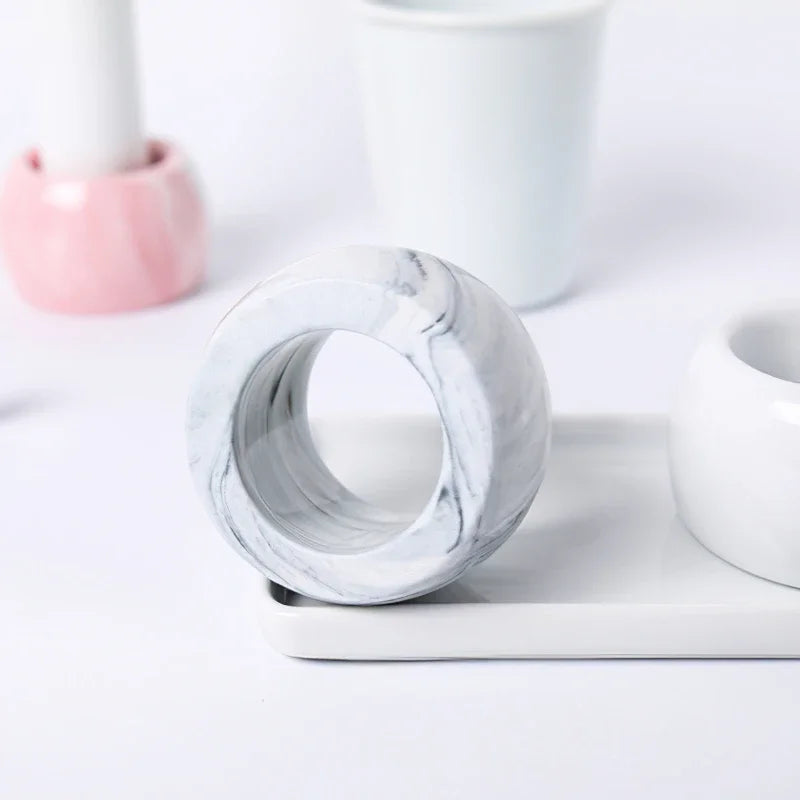 Ceramic Electric Toothbrush Holder — Nordic Marble & Solid, 6.4×3.8cm