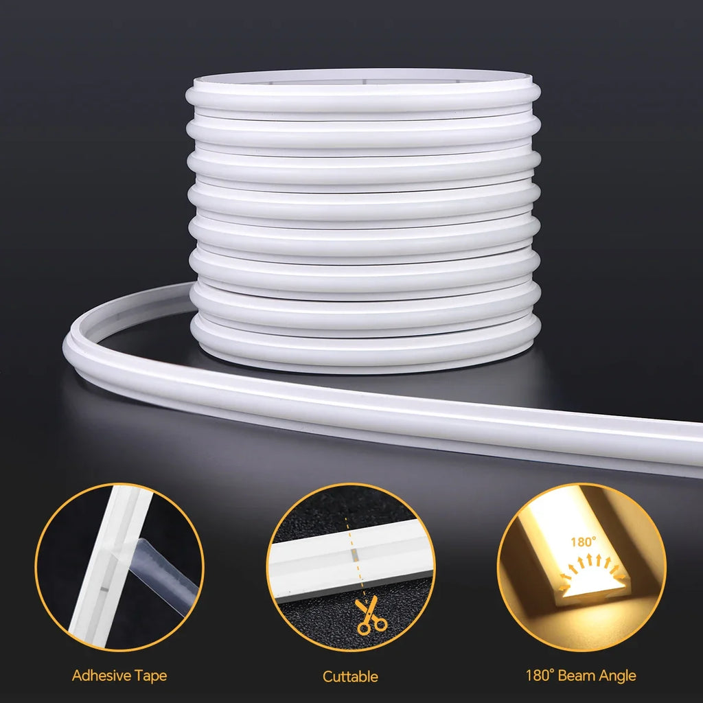 COB Neon Silicone LED Strip Light — Touch & Gesture Control, Dimmable