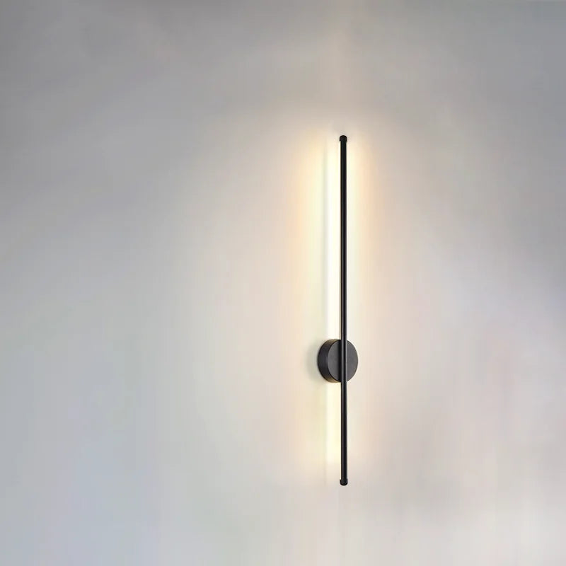 Minimalist Strip LED Wall Lamp — TV Wall & Bedroom, Black or Gold