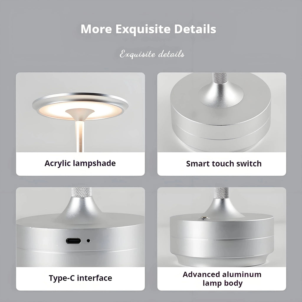 Wireless LED Table Lamp Set of 2 — Touch Sensor, 3 Colour Temperatures