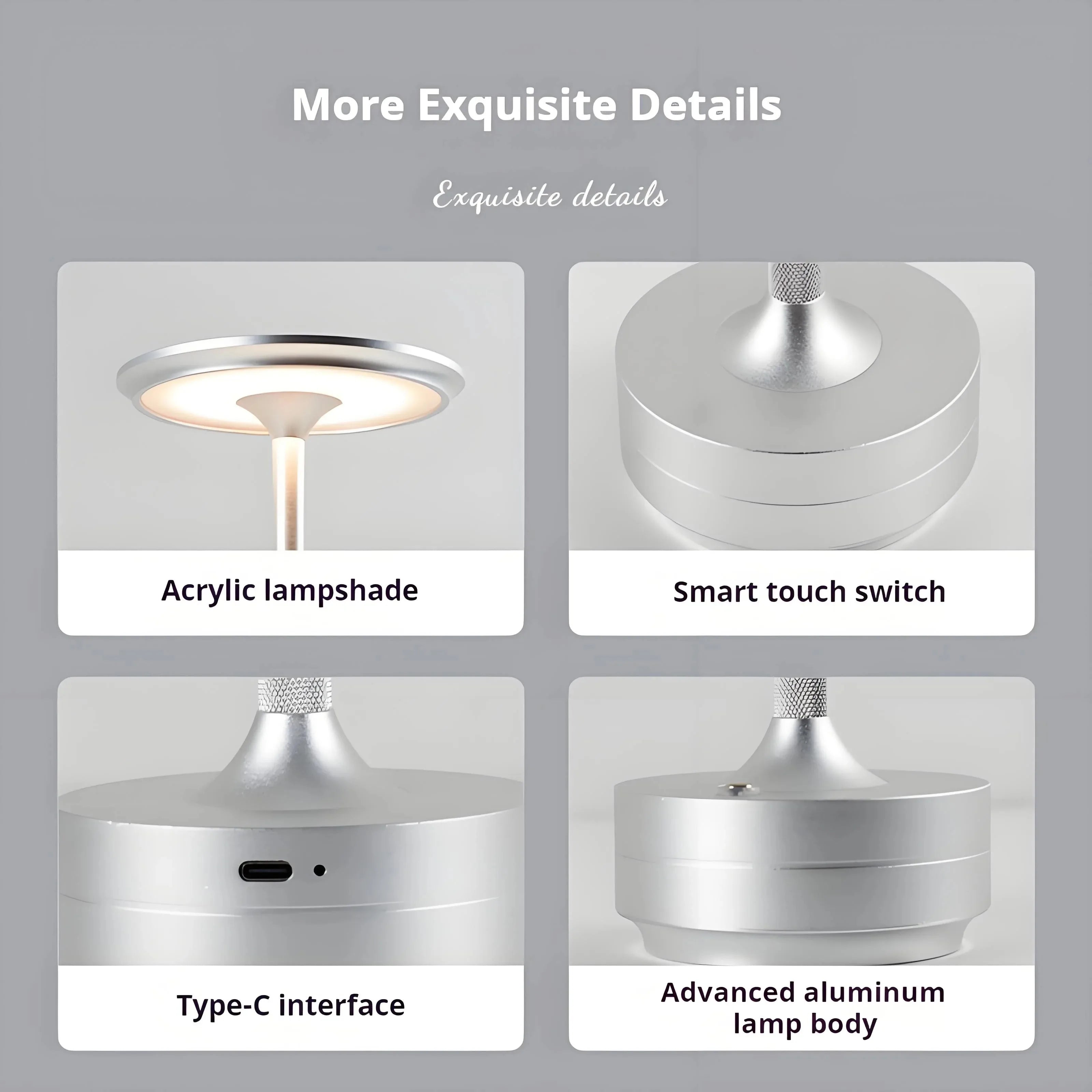 Wireless LED Table Lamp Set of 2 — Touch Sensor, 3 Colour Temperatures