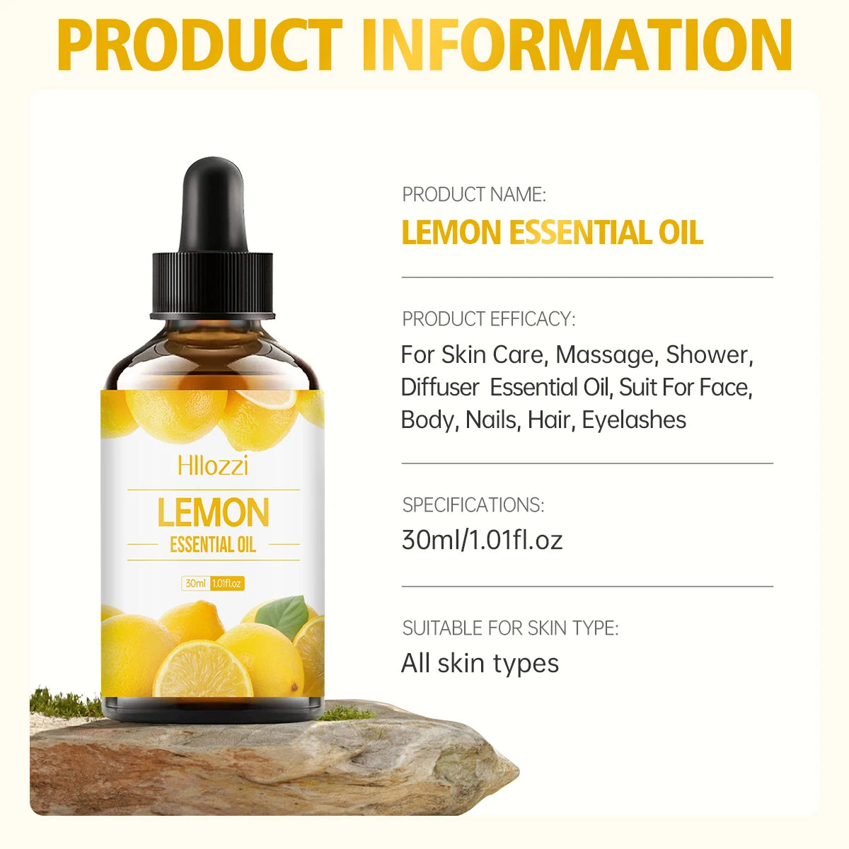 Lemon Pure Essential Oil — 30ml, 60ml or 100ml — Aromatherapy, Hair & Body Care