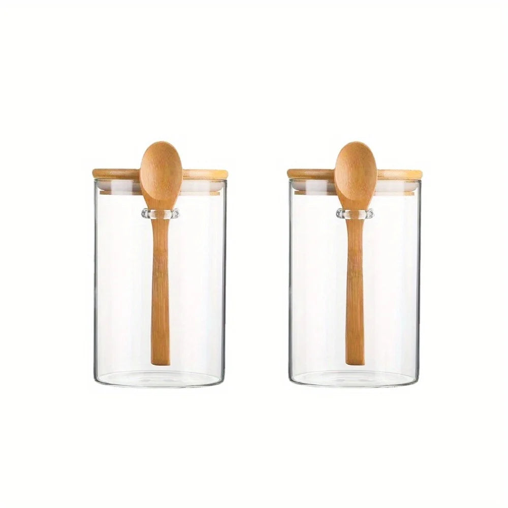 Overnight Oats Glass Jars with Spoon — Airtight, Freezer Safe, Set of 1–4