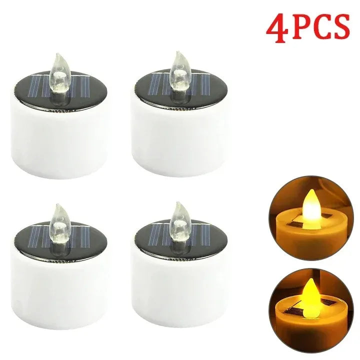 Solar Flameless LED Tea Light Candles – Waterproof Warm Flicker for Garden & Party (1–10 pcs)
