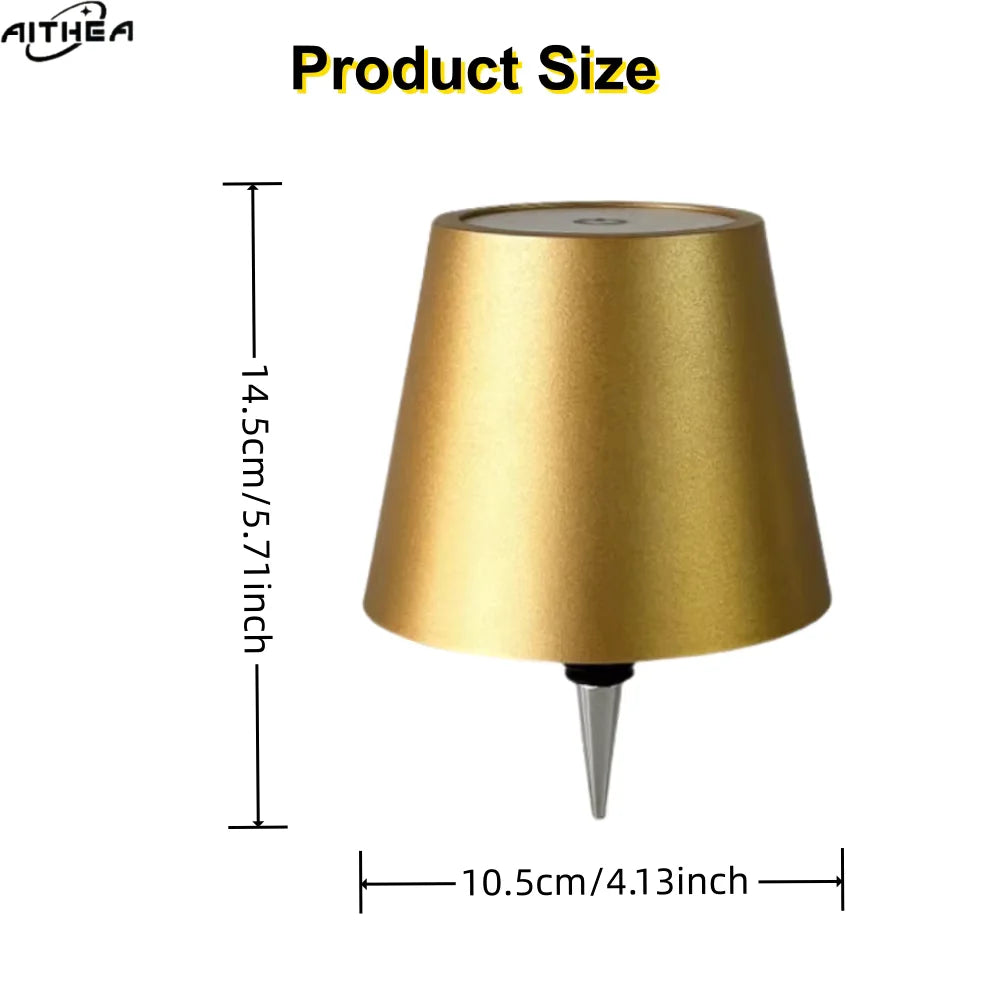 Wireless LED Wine Bottle Table Lamp — Touch Dimming, 3 Colour Temperatures