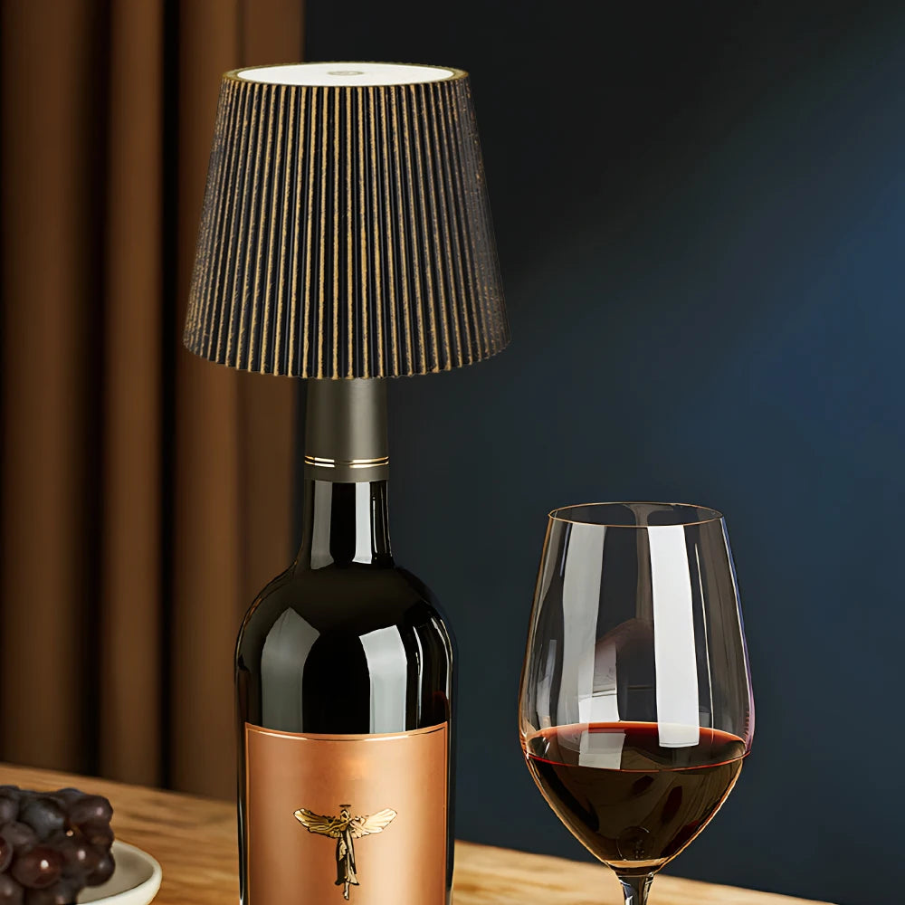 Wireless Wine Bottle LED Lamp — Touch Dimming, USB Rechargeable