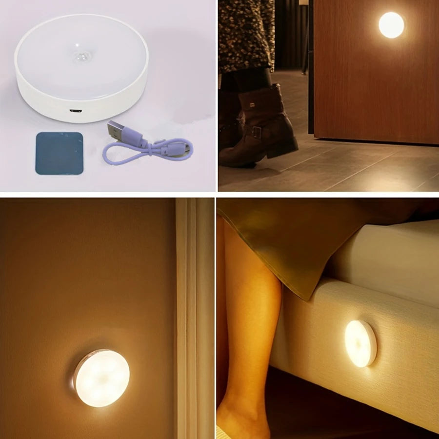 Magnetic Motion Sensor Night Light — Rechargeable, Dimmable, White or Warm