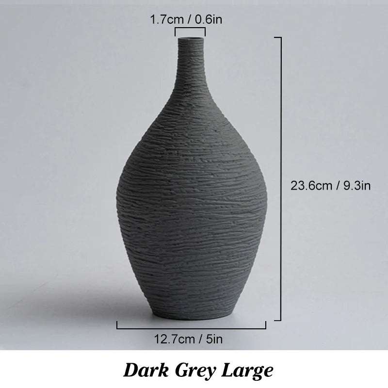Nordic Narrow-Neck Ceramic Vase — Small or Large