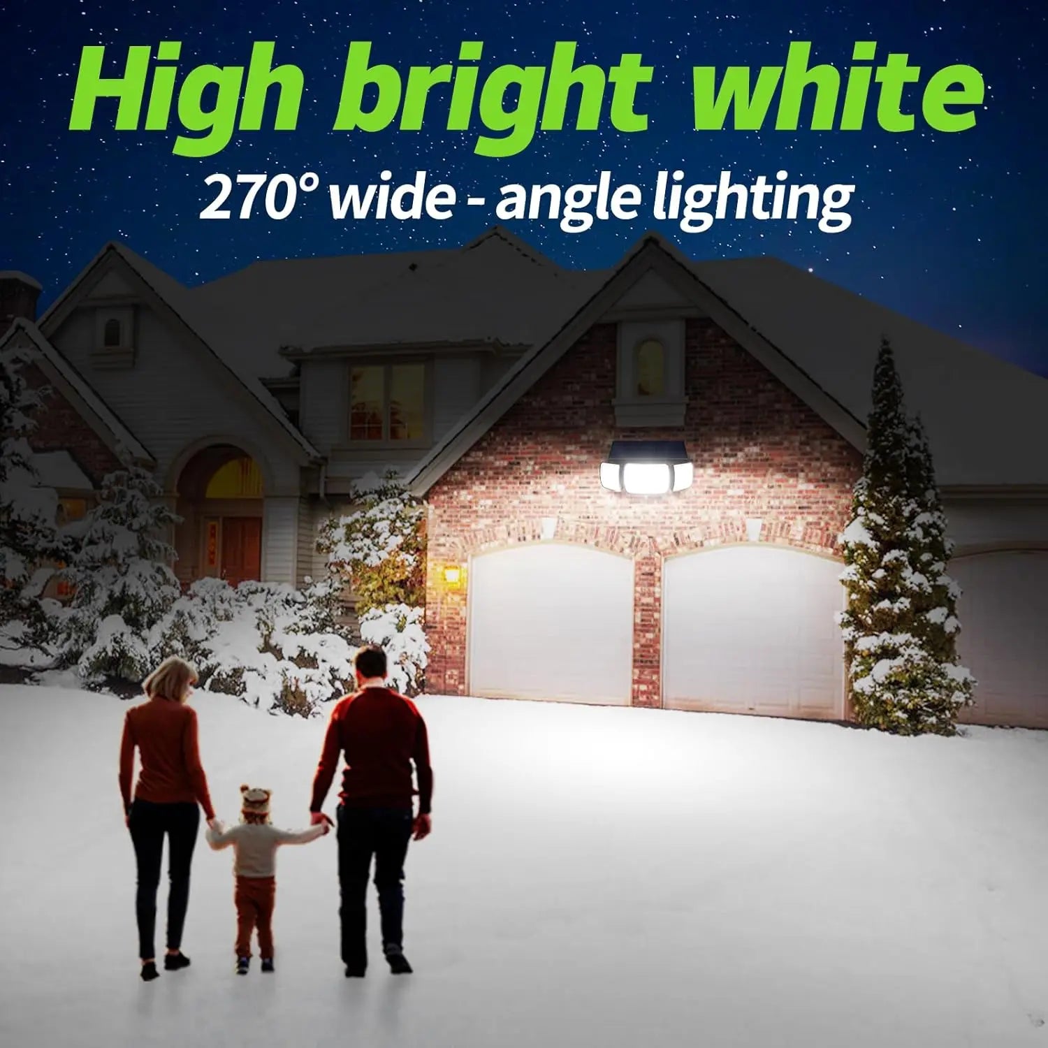 Solar Security Flood Light — Triple Head, Motion Sensor, Outdoor