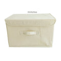 Foldable Cotton Linen Storage Basket with Lid