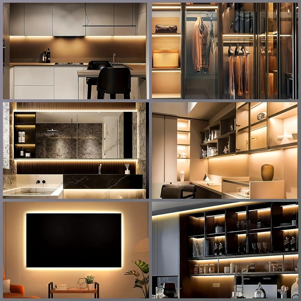 Gesture-Activated LED Strip Light — USB, Dimmable, for Cabinets & TV Backlight