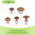 Colourful Mushroom Glass Vase — Set of 5 Hydroponic Flower Pots