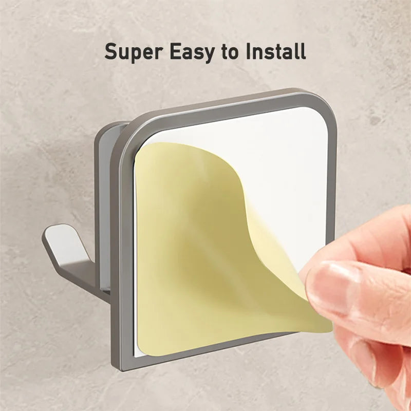 Space Aluminum Toothbrush & Cup Holder — No-Drill Wall Mount, Dual Slot