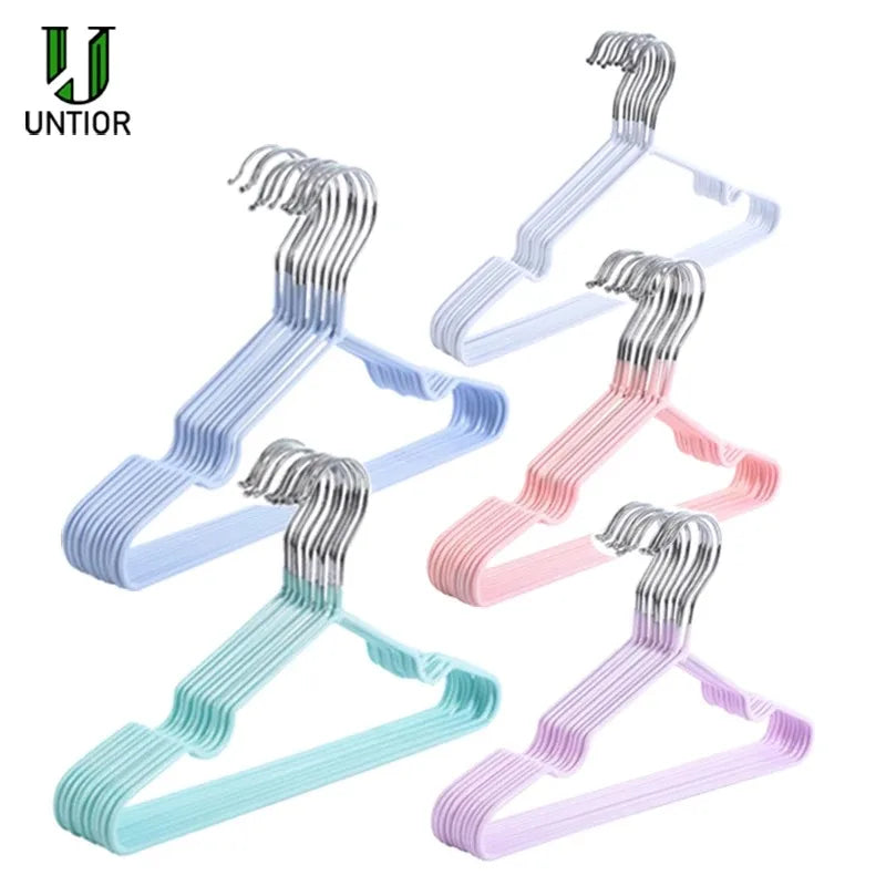 Non-Slip Metal Baby Hangers — Pack of 10