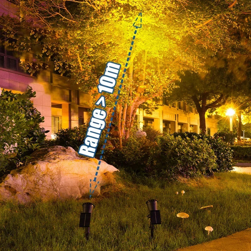 XIWANGFIRE Solar 9 LED Ground Spotlight – IP65 Adjustable Brightness Garden Light