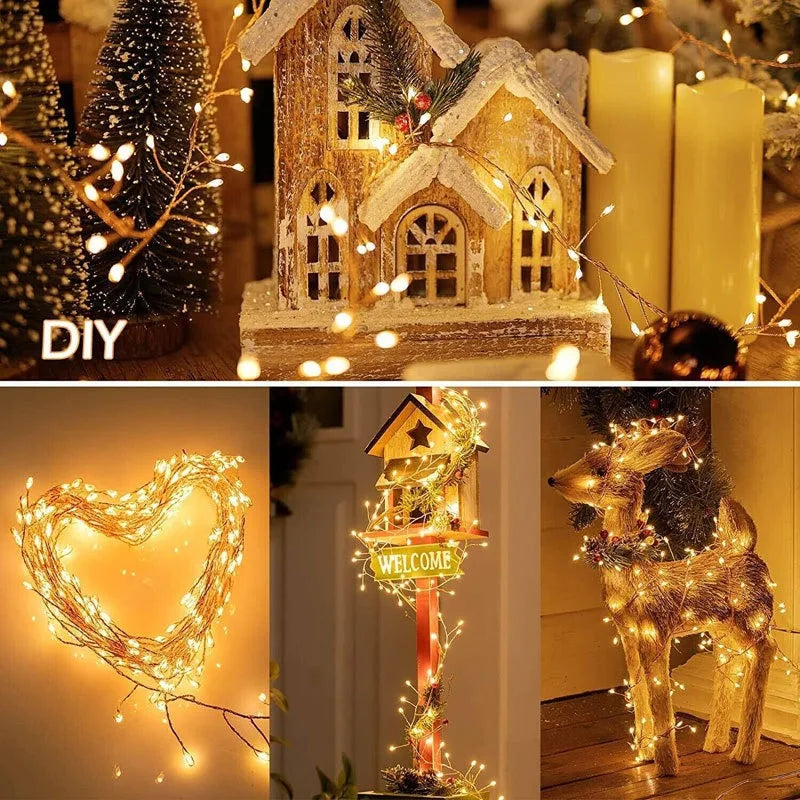 IEEYEEY USB LED Firecracker String Lights – 3–9m with Remote, 8 Modes