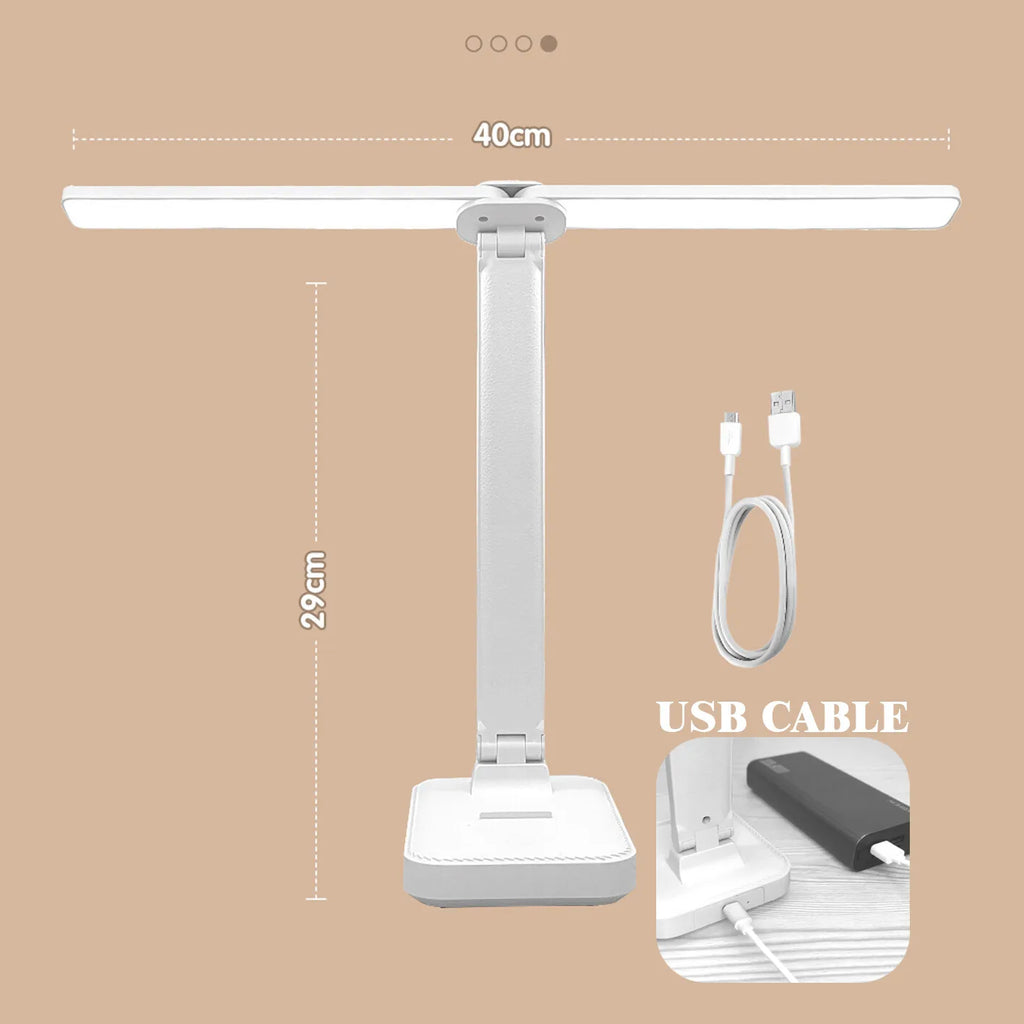 Foldable USB Rechargeable Desk Lamp — Touch Dimming, 3 Colour Modes