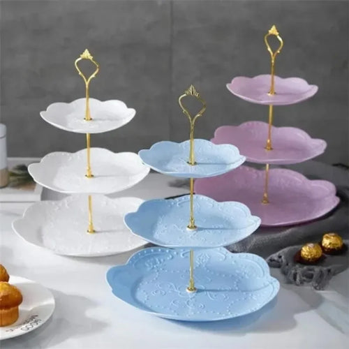 3-Layer Detachable Cake Stand — European Style, for Desserts & Fruit