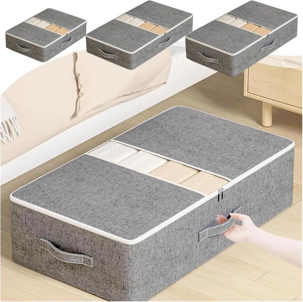 Foldable Under-Bed Storage Bin with Zipper
