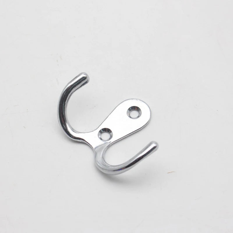 Retro Zinc Alloy Wall Hook — Single or Double Prong for Coats, Bags & Towels