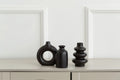 White Ceramic Bohemian Vase Set of 3