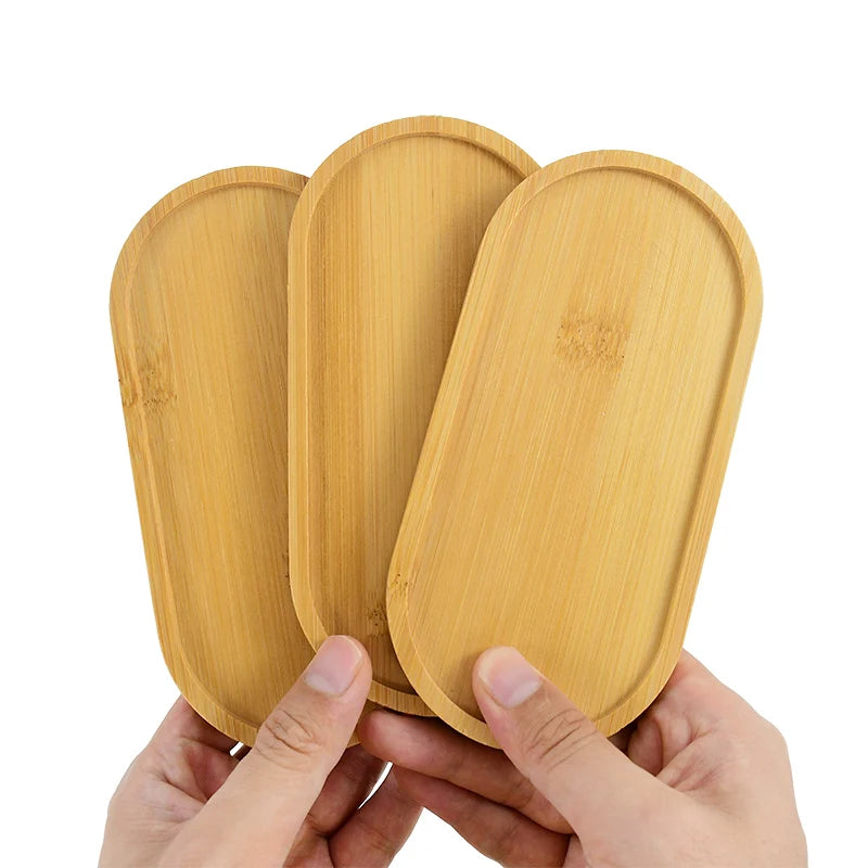 Bamboo Wood Saucer Tray — Multi-Use Plate for Plants, Candles & Cups
