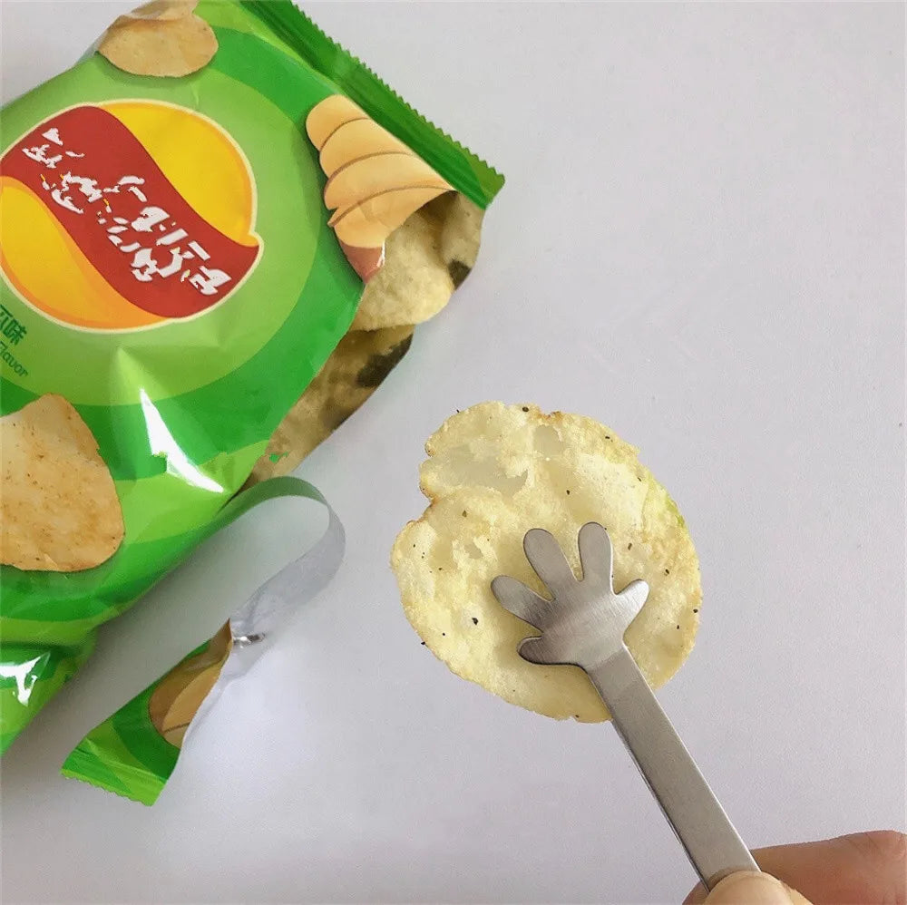 Stainless Steel Mini Serving Tongs — for Sugar, Ice, Snacks & Coffee Bar