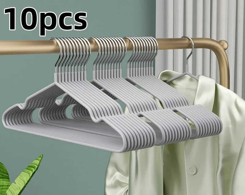 Non-Slip Coated Metal Suit Hangers — Pack of 10