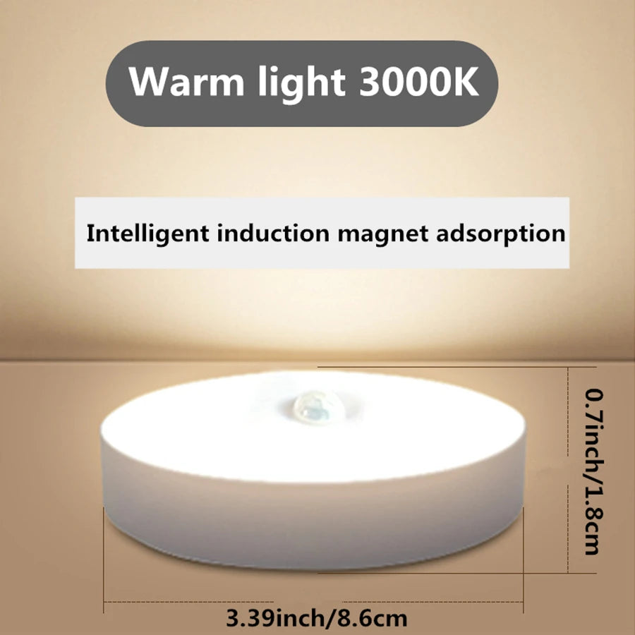 Magnetic Motion Sensor Night Light — Rechargeable, Dimmable, White or Warm
