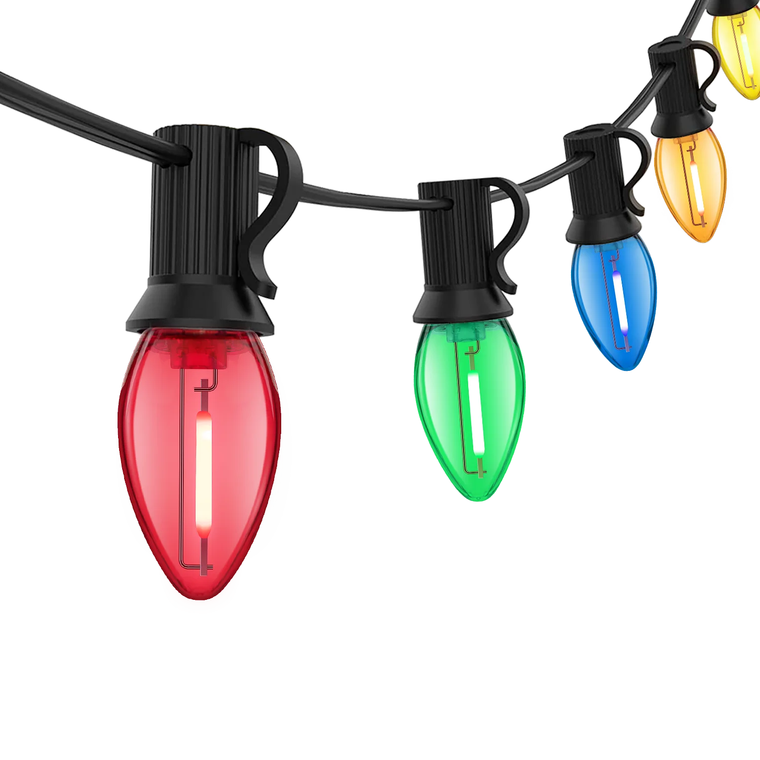 Grensk C7 RGB Shatterproof Replacement Bulbs – 1W E12 Waterproof Garland Lights